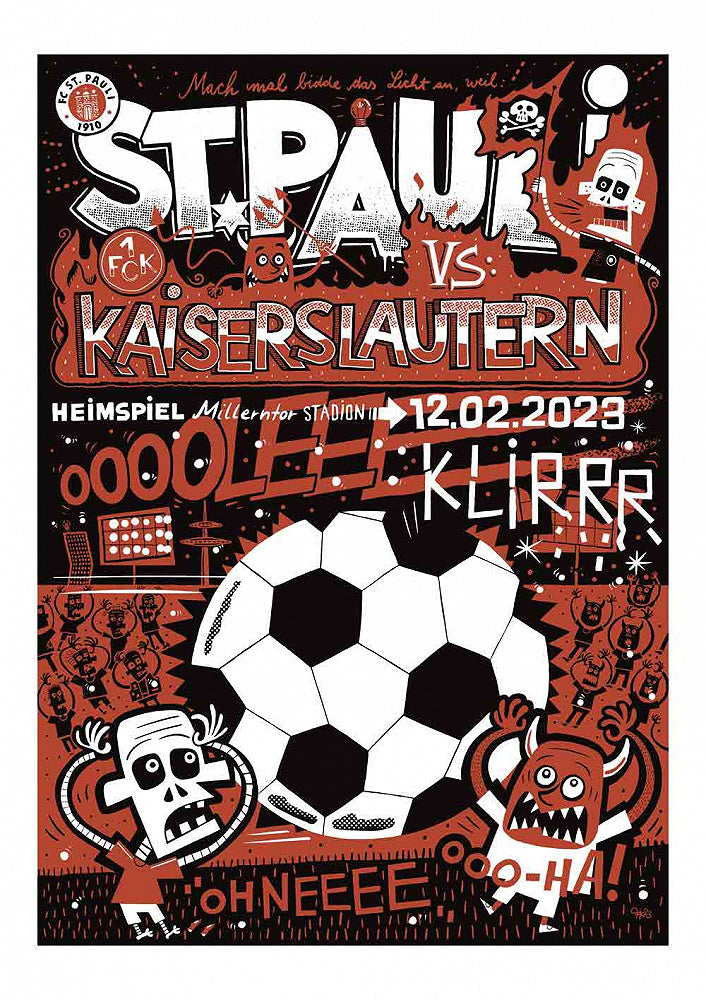 Heimspielprint FC St. Pauli vs. 1. FC Kaiserslautern // 12.02.2023