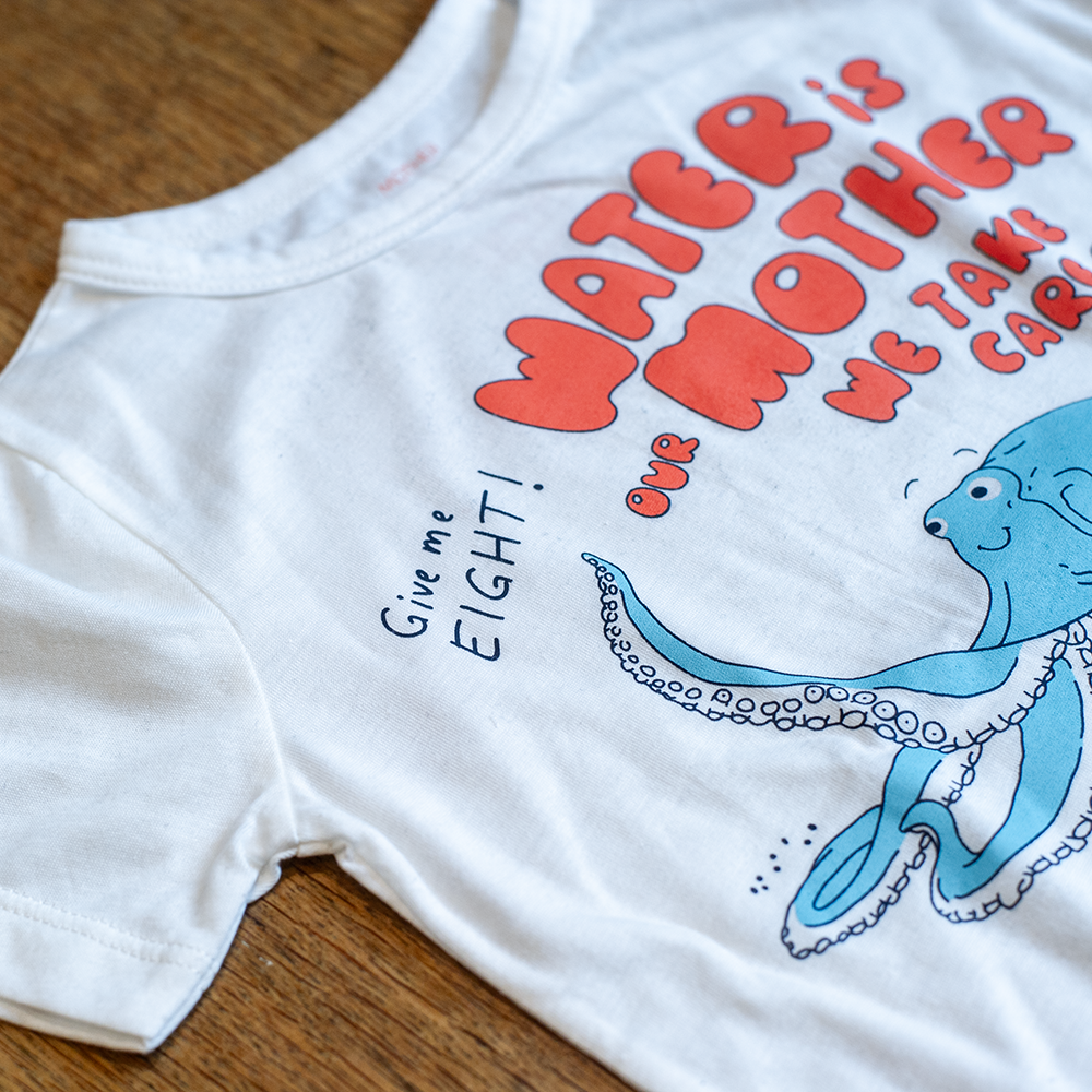 Shirt Kids "MoAR x VcA" Weiss (großer Octopus)