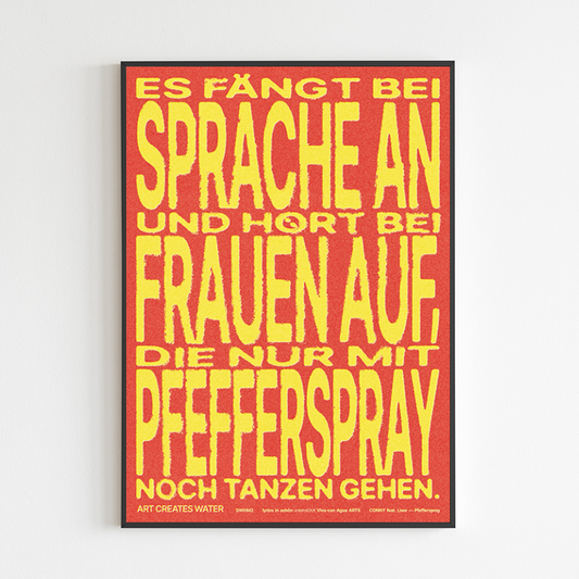 Artprint // Conny - Pfefferspray ; Lyrics in schön