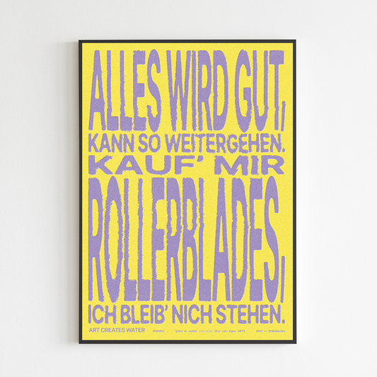 Artprint // Pimf - Rollerblades ; Lyrics in schön